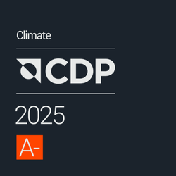 CDP A- Climate Change score badge